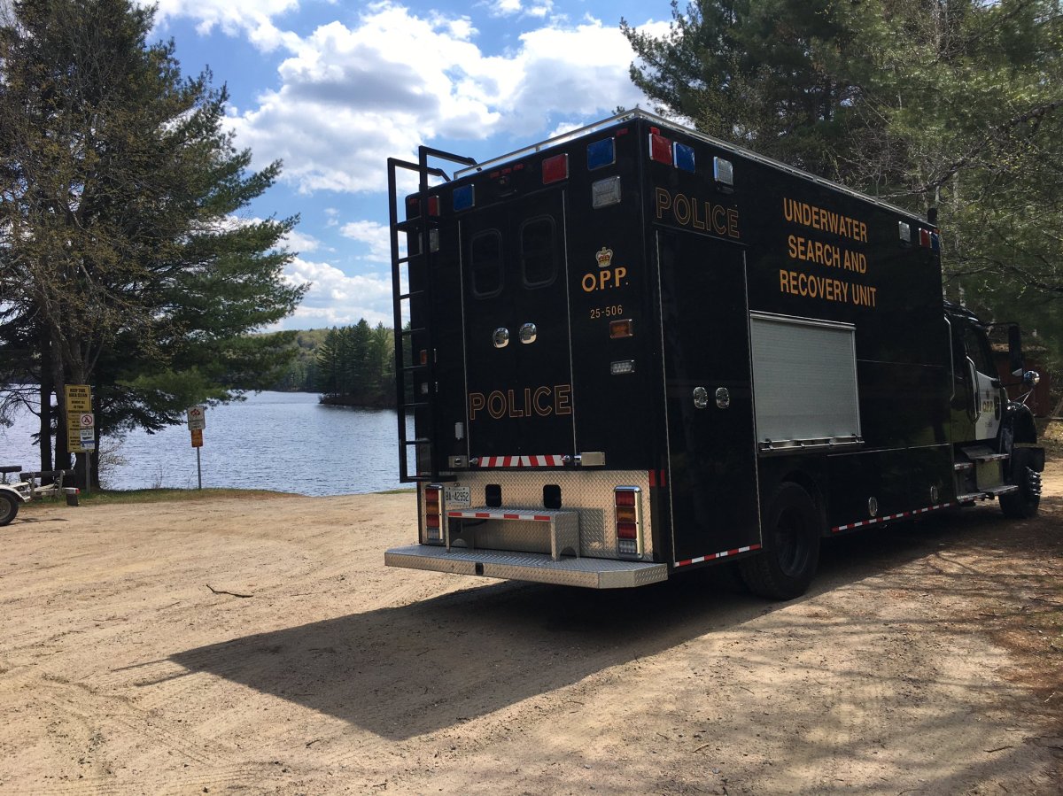 The OPP's underwater search and recovery team are searching Mink Lake for a missing Ajax, Ont., resident. The lake is north of Bancroft.