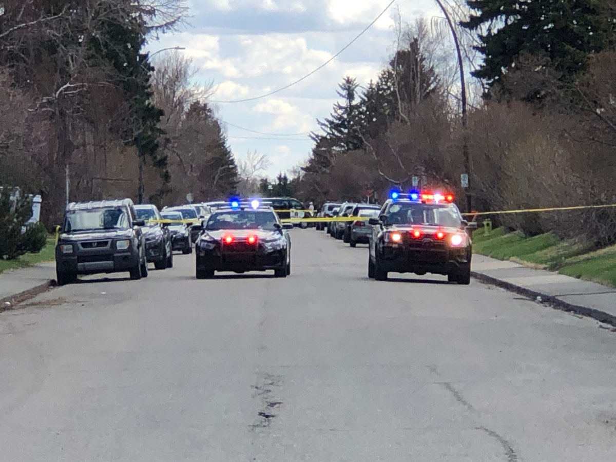 Calgary police on the scene of a shooting in northwest Calgary which sent a man to hospital. 