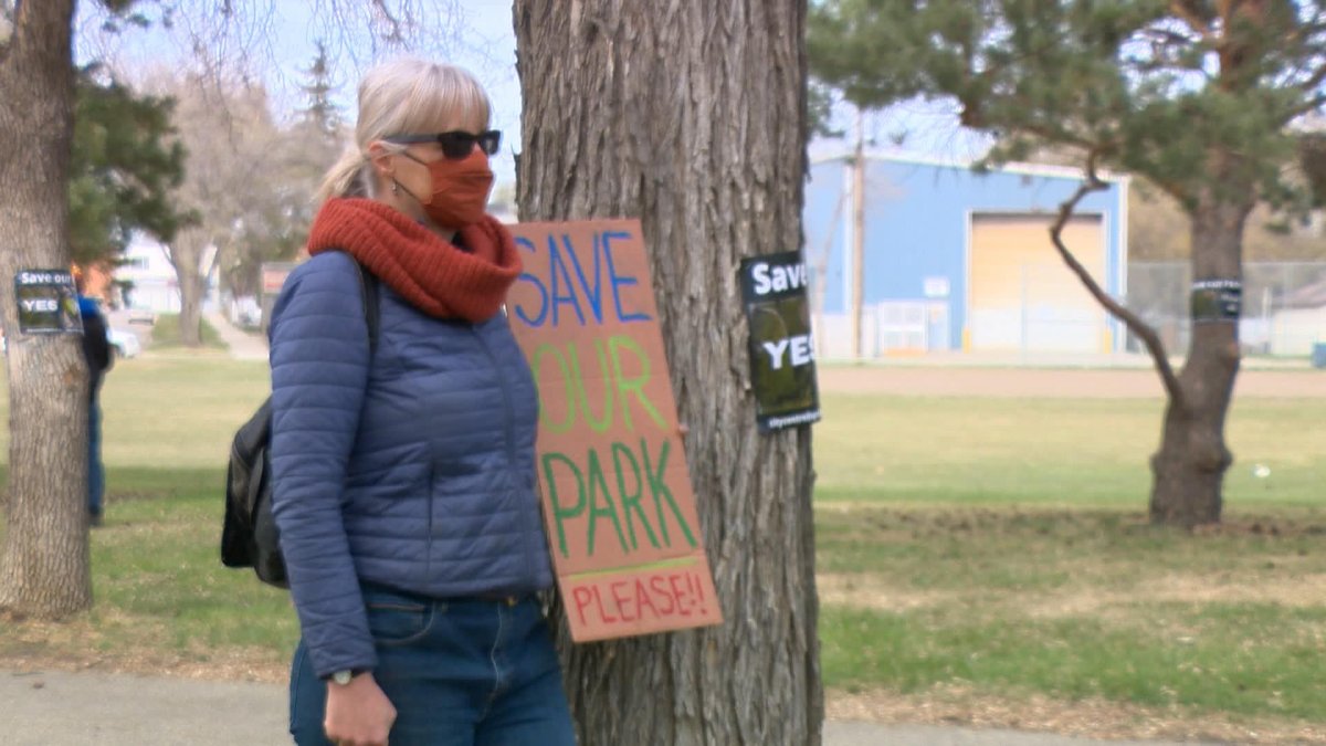 Karen Farmer is opposed to turning Optimist Park into the location for a new school in Saskatoon.