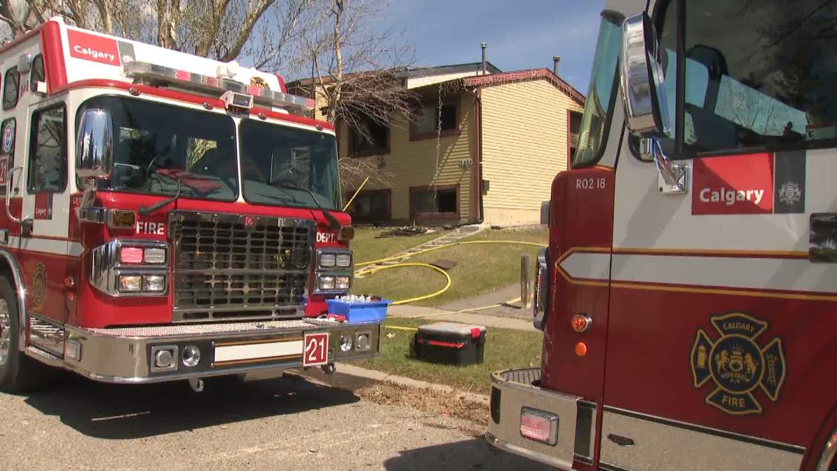 A man was hospitalized after a house fire in northwest Calgary. 
