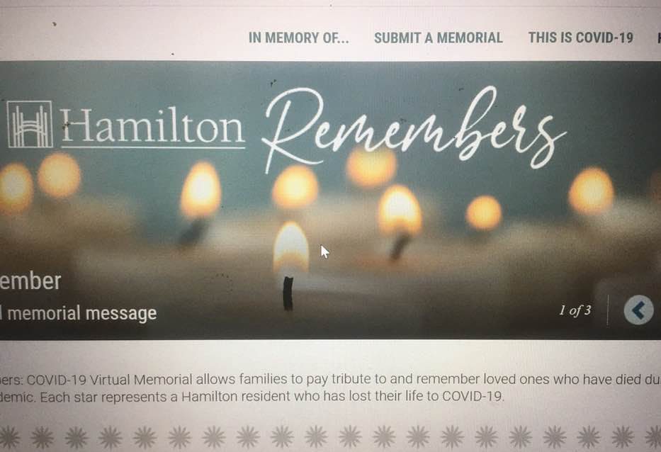 Hamilton launched a virtual memorial wall on May 19 to remember COVID-19 victims.
