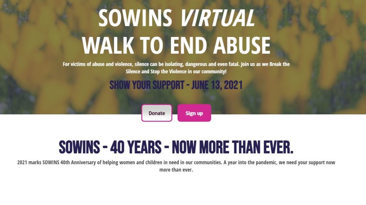 SOWINS is dedicated to helping women and children in need and provides counselling, shelter, safety and support.