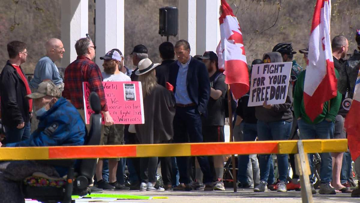 Saskatoon police released images of 41 individuals who were present at a "freedom rally" rally on May 9, 2021.