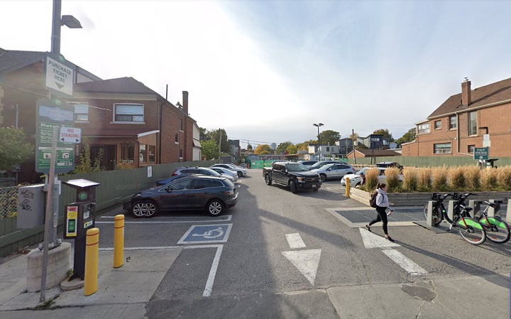 A Green P lot near the TTC's Chester subway station.