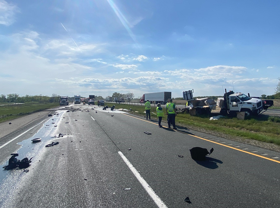 The collision occurred around 4 p.m. Monday on the eastbound lanes of Hwy. 401 near West Lorne.