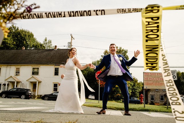 The couple, seen here, were married on Labour Day weekend in 2020. Union Eleven Photographers