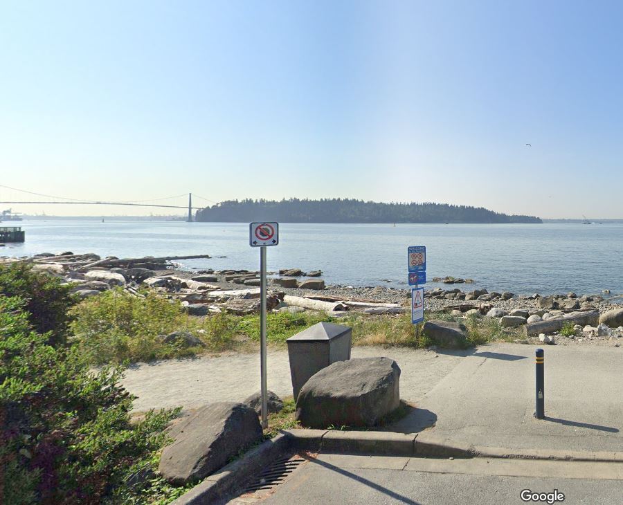 Police said they had multiple reports of the woman grabbing people along the Seawall in West Vancouver. The Seawall at the bottom of 18th Street is seen here.