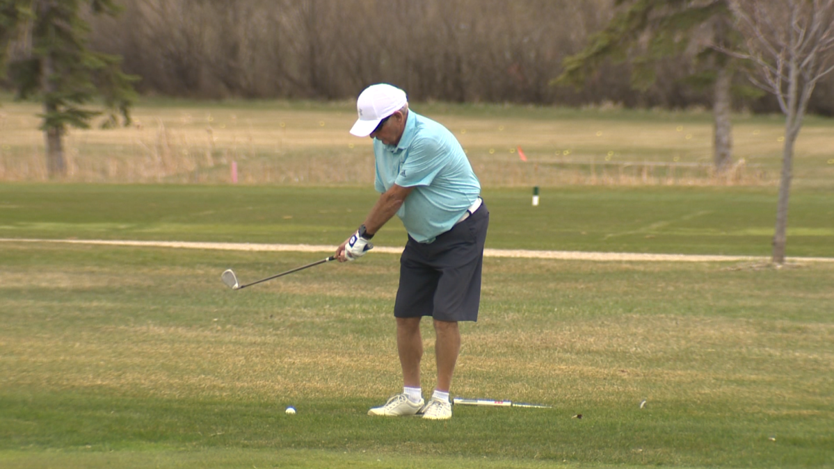 Breezy Bend member Phil Fileccia playing the ninth hole on Wednesday afternoon.
