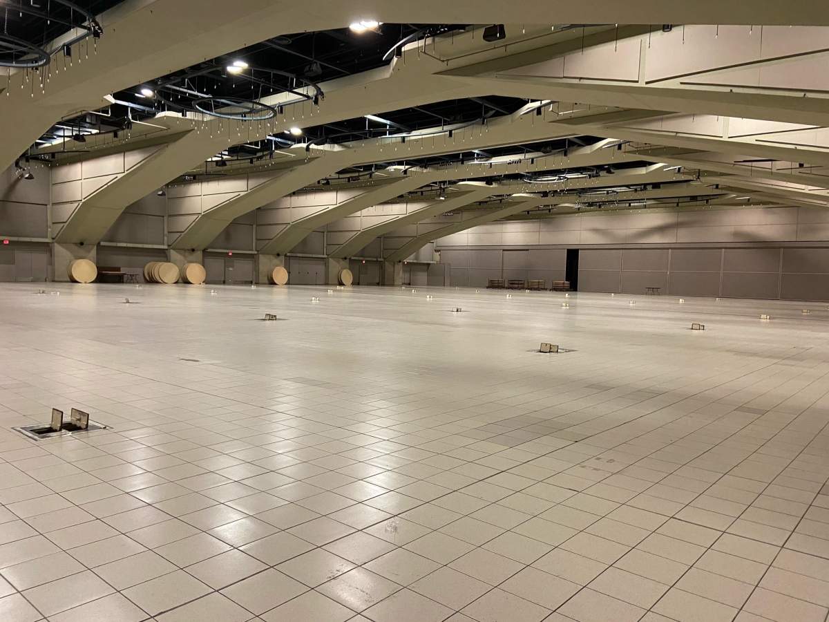 A look inside the Edmonton Convention Centre Tuesday, May 11, 2021, after the temporary pandemic shelter closed on April 30.