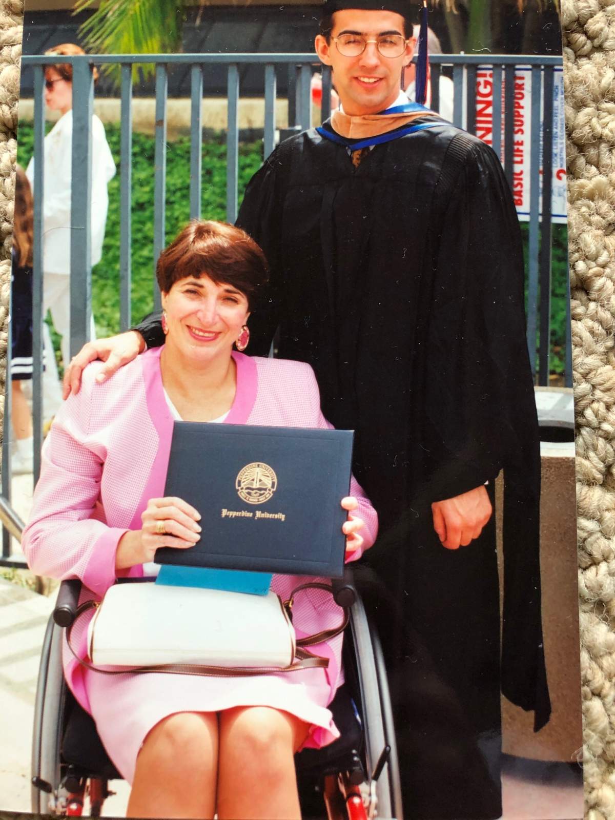 Keith Mychaluk and his mom in 1994.