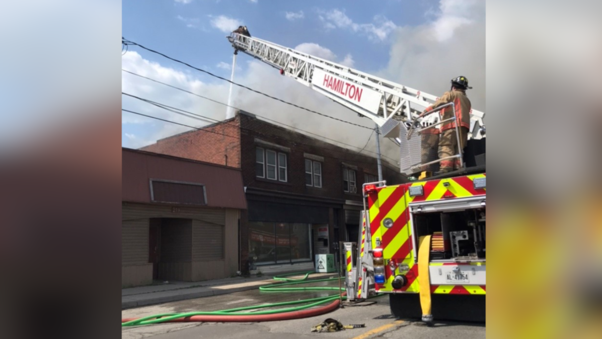 A three alarm fire on Tuesday May 19, 2021 in Hamilton's east end on Kenilworth Avenue North just south of Barton Street East sent two people to hospital, according to firefighters. 