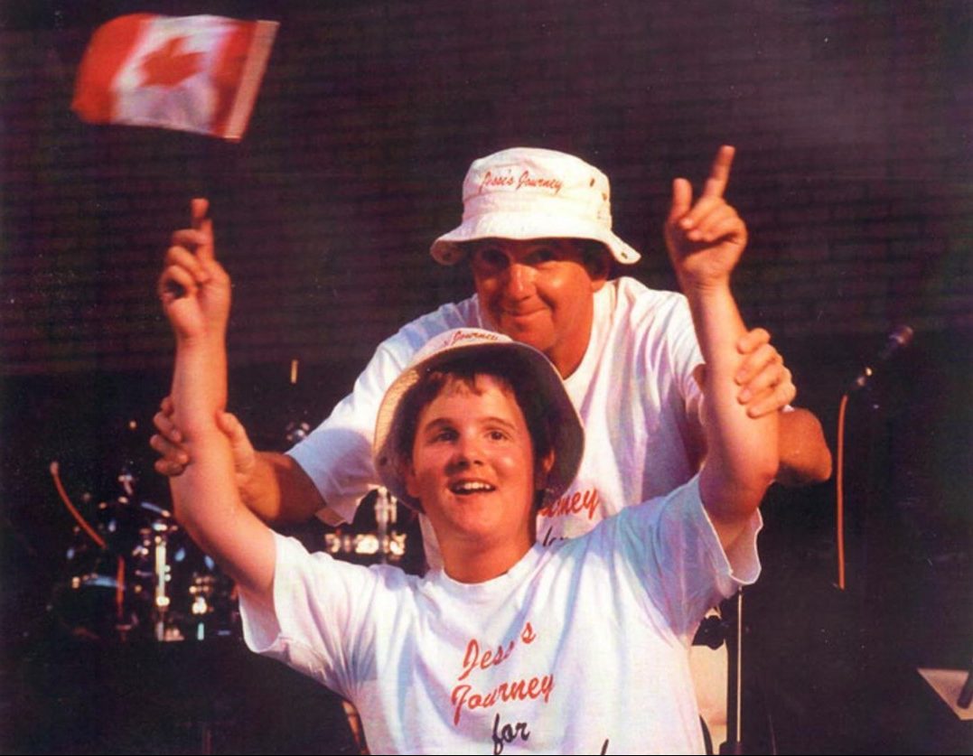 Jesse Davidson and father John Davidson in 1995.