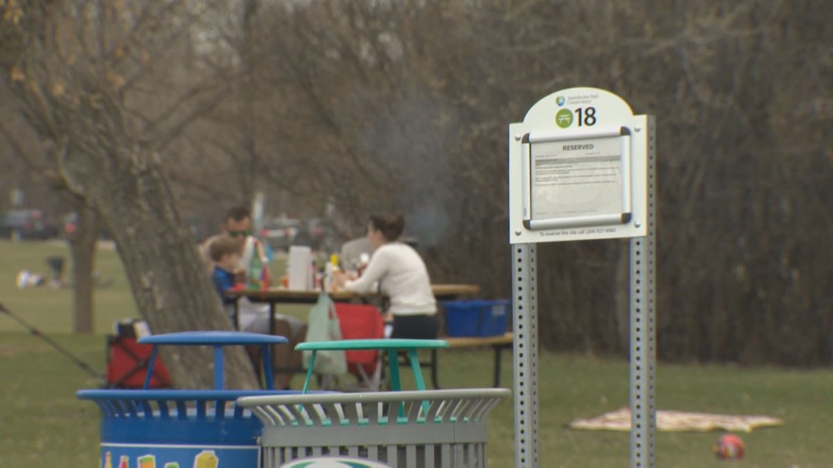 A picnic site available to be booked at Assiniboine Park.