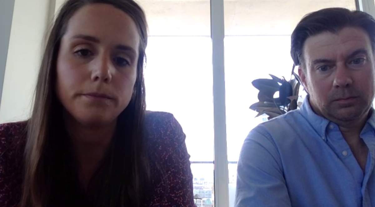 Kathryn Levandier and Peter Planetta say they had a good view of the motorcade portion of the rally and didn’t see any public health violations happening.