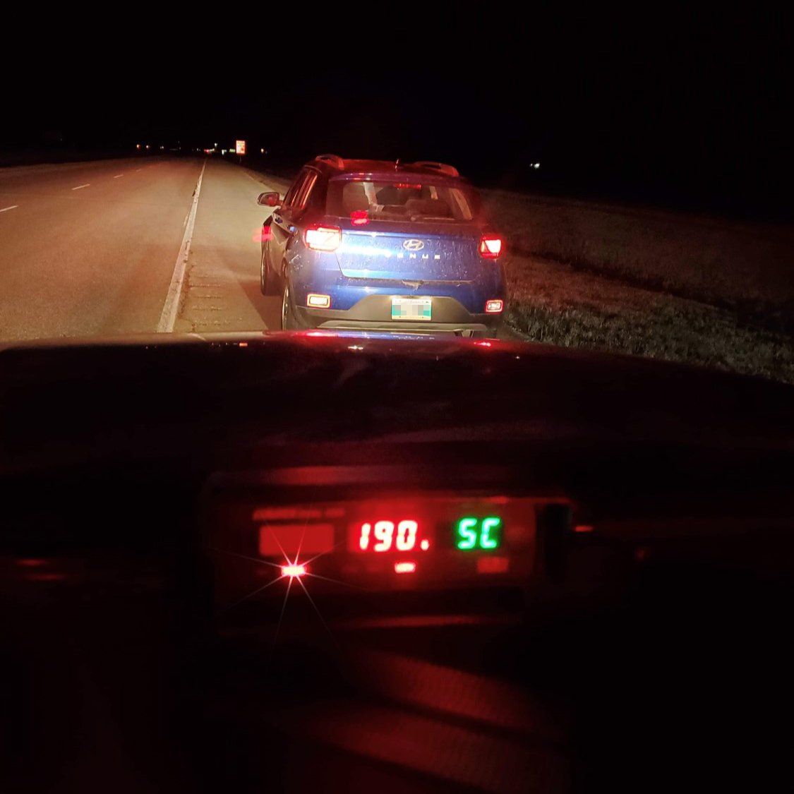 Manitoba RCMP pulled this driver over for speeding.