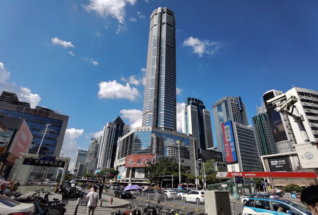 Twisting four-tower Tencent HQ forms a vortex in Shenzhen