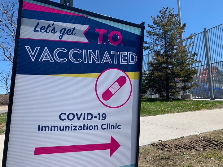 The City of Toronto’s COVID-19 vaccine clinic at Downsview Airport on May 12, 2021.