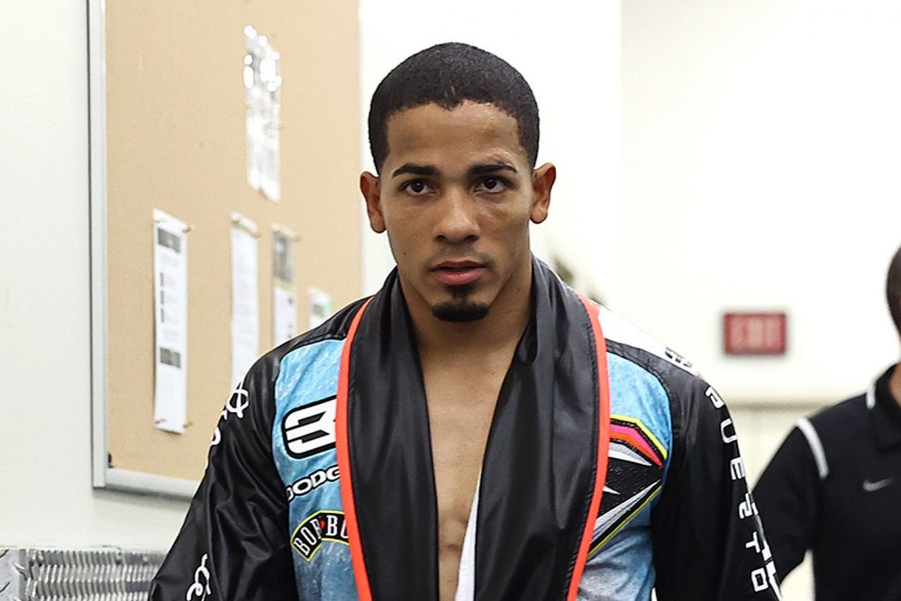 Felix Verdejo walks to the ring before his lightweight bout against Will Madera (not pictured) at MGM Grand Conference Center Grand Ballroom on July 16, 2020 in Las Vegas, Nevada.
