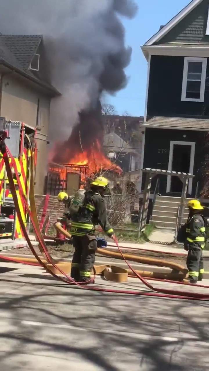 Firefighters on scene on Maryland Avenue Friday afternoon.