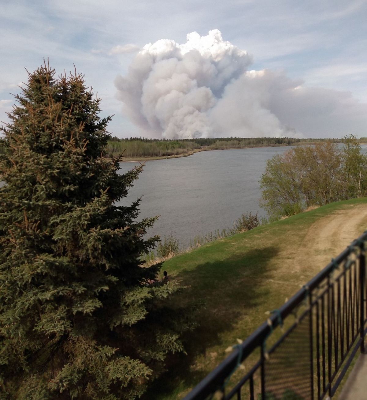 Smoke could be seen from Prince Albert, as a fast-moving wildfire burned nearby the northern Saskatchewan city.