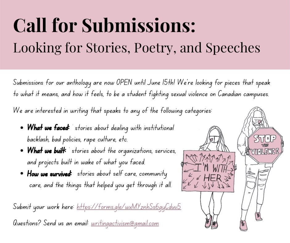 Writing Activism is taking submissions until June 15.