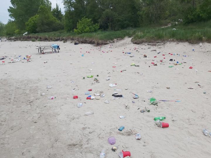 Wasaga Beach residents are angry after crowds of out-of-towners swarmed the beachfront Saturday, leaving heaps of garbage.