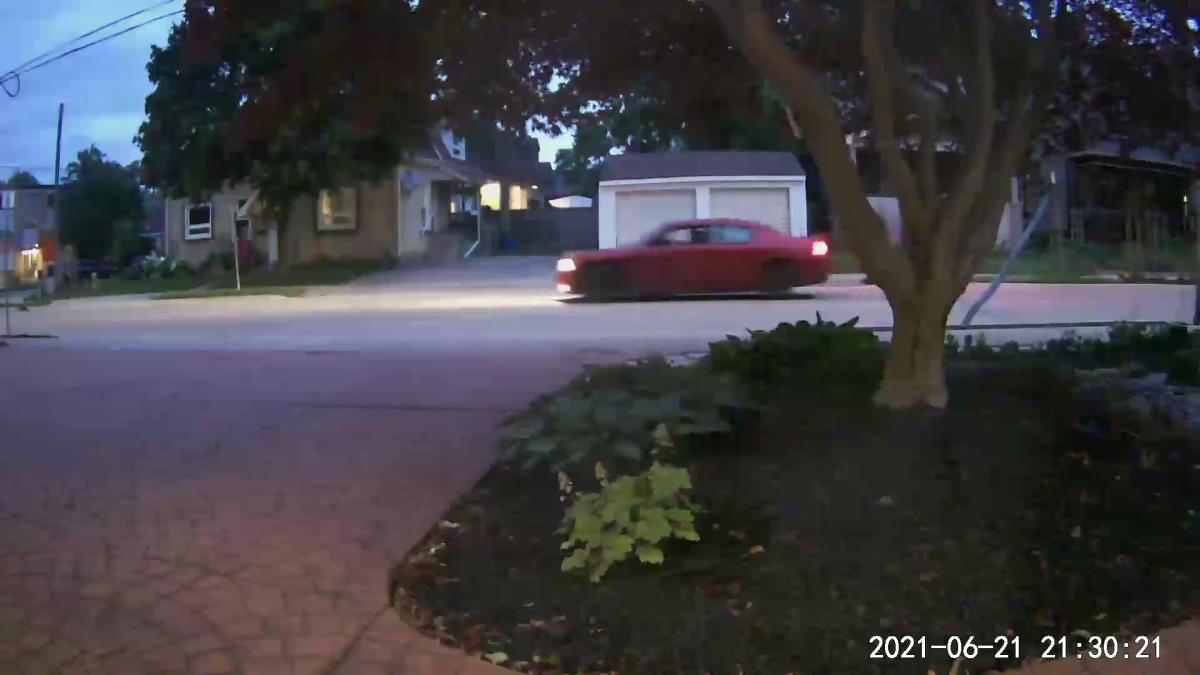 A still from surveillance video captured by Posno Flowers’ security camera on Monday night.