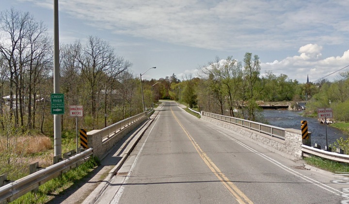 A file photo of the Adamson Street North bridge in Norval.