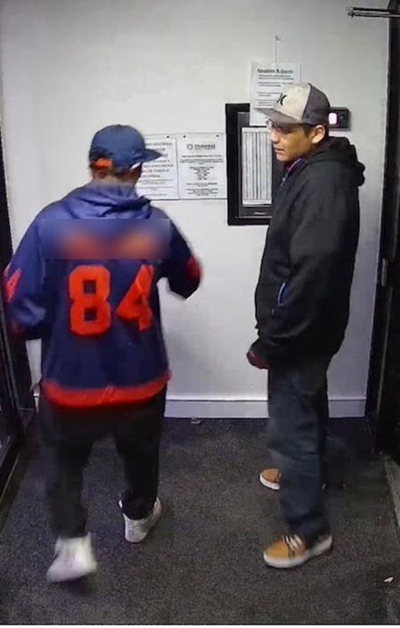 EPS is searching for a male suspect (right) involved in an aggravated assault and personal robbery crime.