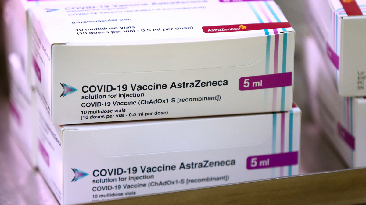 In this Saturday Jan. 2, 2021 file photo, doses of the COVID-19 vaccine developed by Oxford University and U.K.-based drugmaker AstraZeneca arrive at the Princess Royal Hospital in Haywards Heath, England.