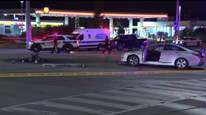 The crash on Bovaird Drive East happened just before 11:50 p.m. on Thursday.