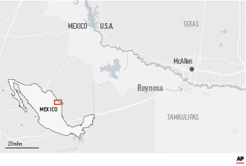 Law enforcement officials say gunmen aboard a number of vehicles have staged attacks in several neighborhoods in the Mexican border city of Reynosa.