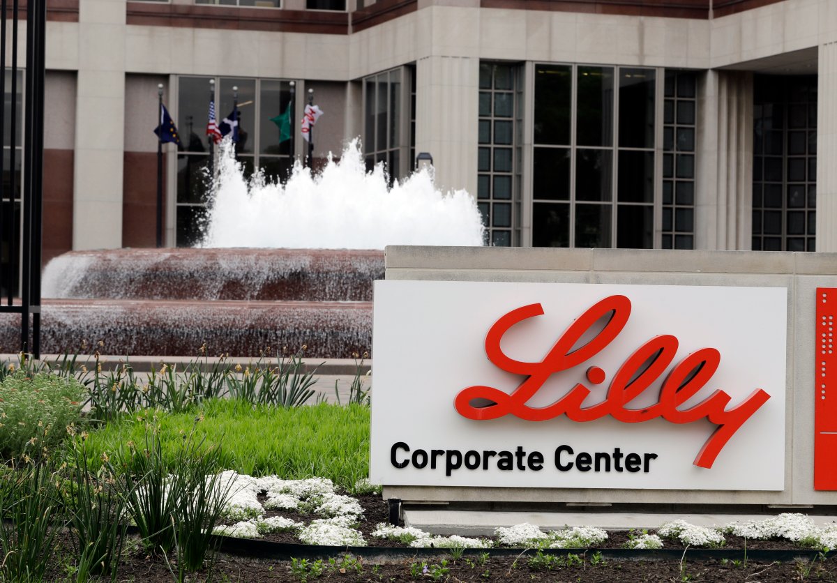 FILE- In this April 26, 2017, file photo shows the Eli Lilly and Co. corporate headquarters in Indianapolis.
