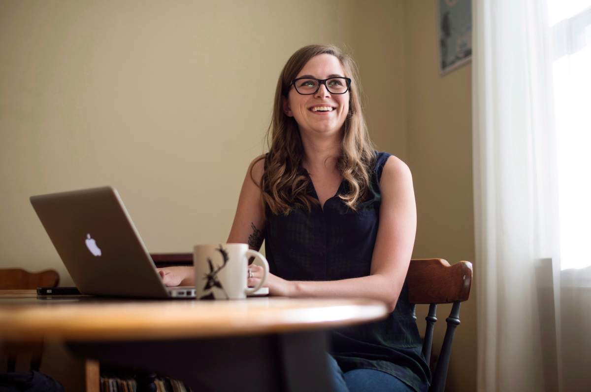 Jordann Brown, a marketing manager who works remotely from home, poses in Halifax on Wednesday, August 10, 2016. 