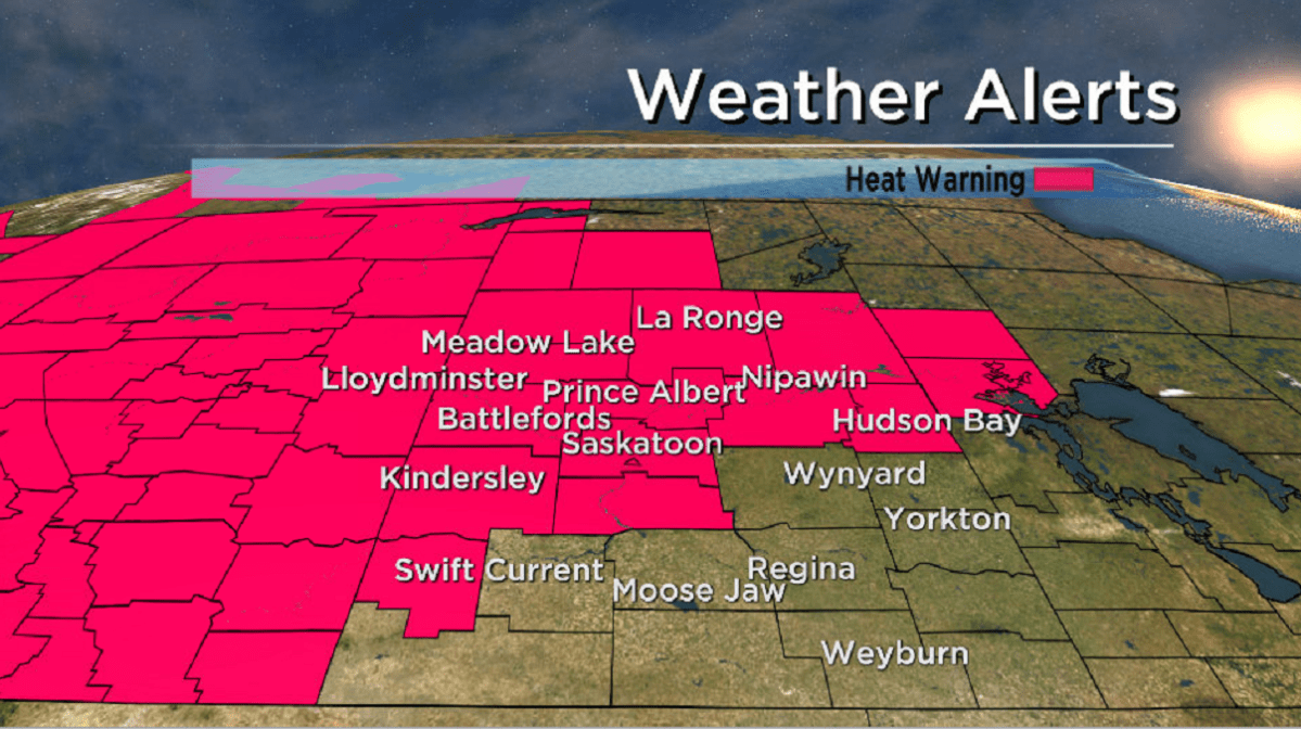 Heat warnings in Saskatchewan on June 28, 2021.