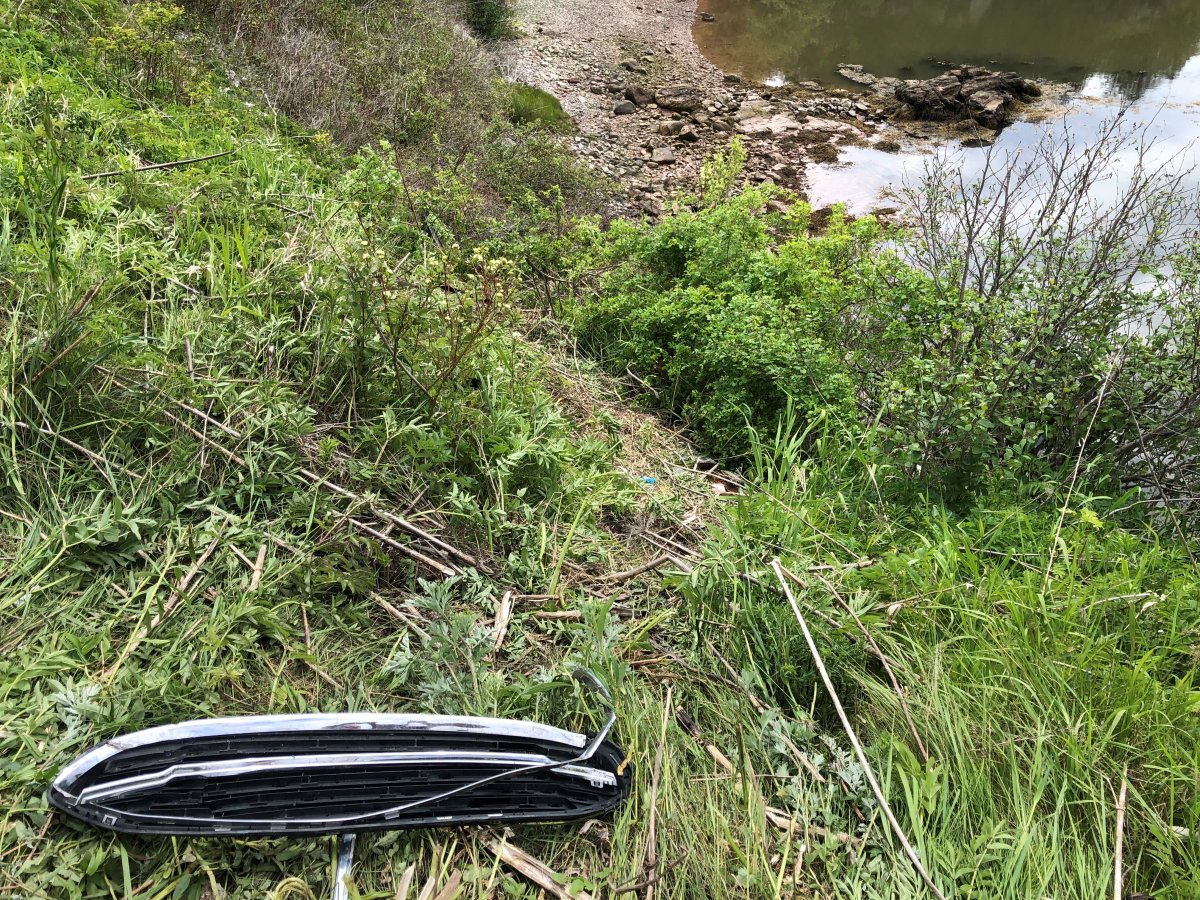 A vehicle crashed through a fence and rolled down an embankment near Reversing Falls in Saint John on June 6, 2021. One occupant was taken to hospital.