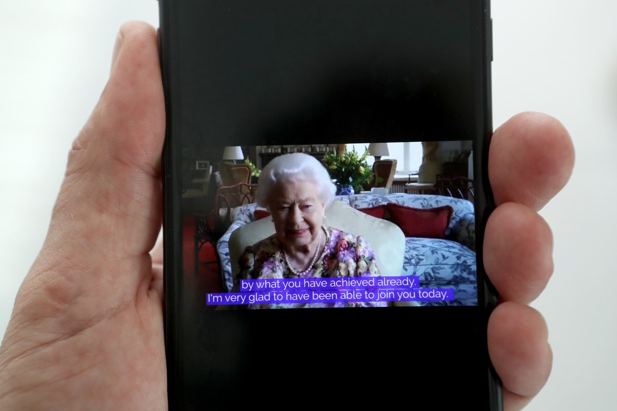 In this photo illustration, Queen Elizabeth II speaks to carers via video call to mark Carers Week 2020 on June 11, 2020 in London, England.