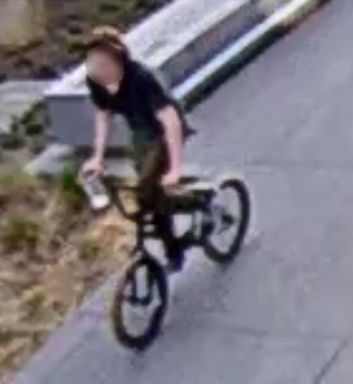 Global News has blurred the face of the suspect as its possible they could be underage, and thus protected by the Youth Criminal Justice Act.