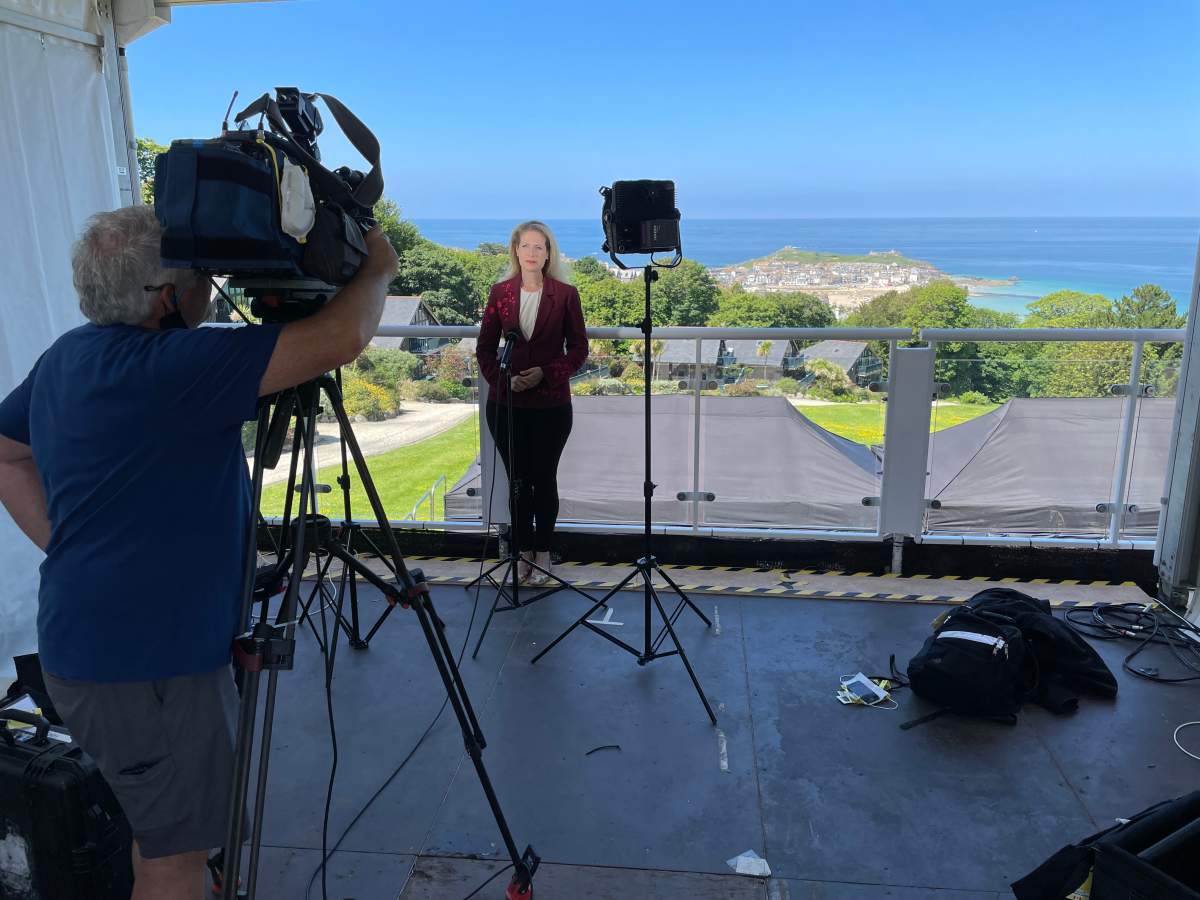 Abigail Bimman reports from the G7 summit in nearby St. Ives, England, June 13, 2021.