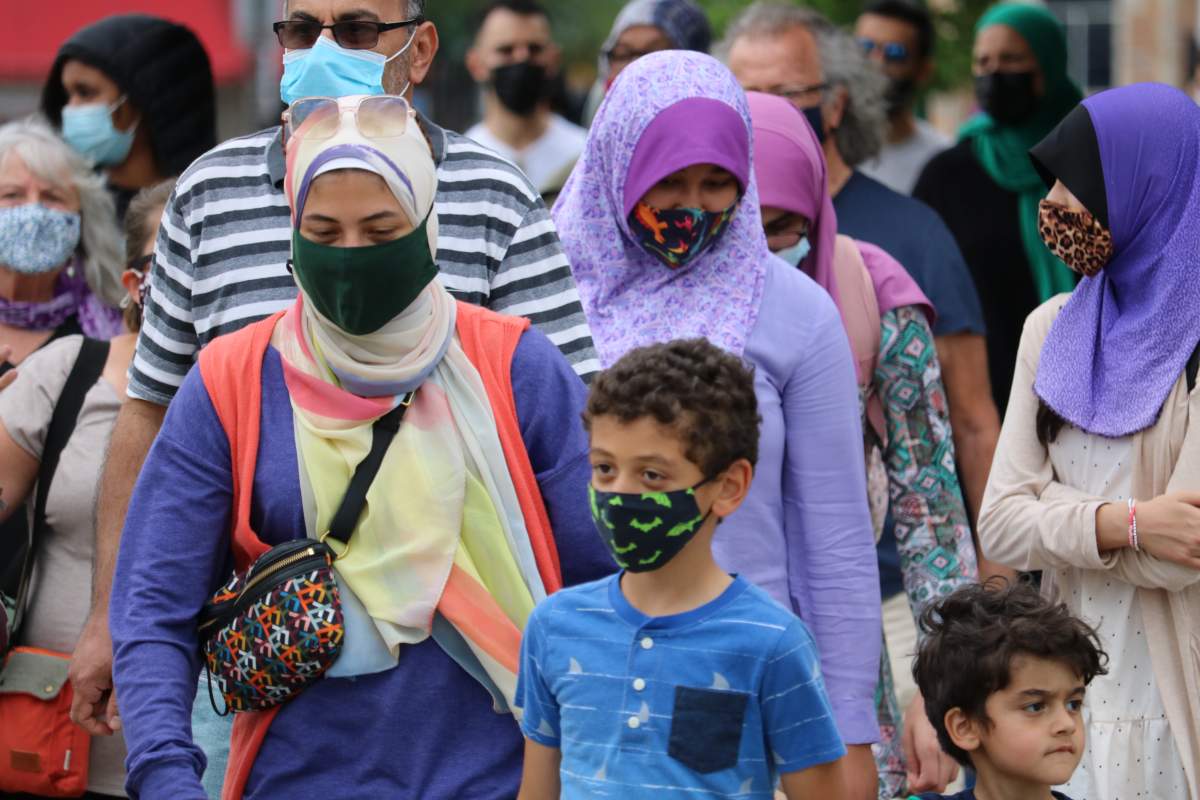Around 80 Londoners walked around Victoria Park in solidarity against Islamophobia as part of the Hijabs for Harmony event Friday June 18, 2021