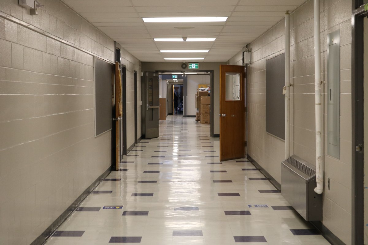 Empty hallway in Northbrae Public School in London Ont. June 25, 2021.