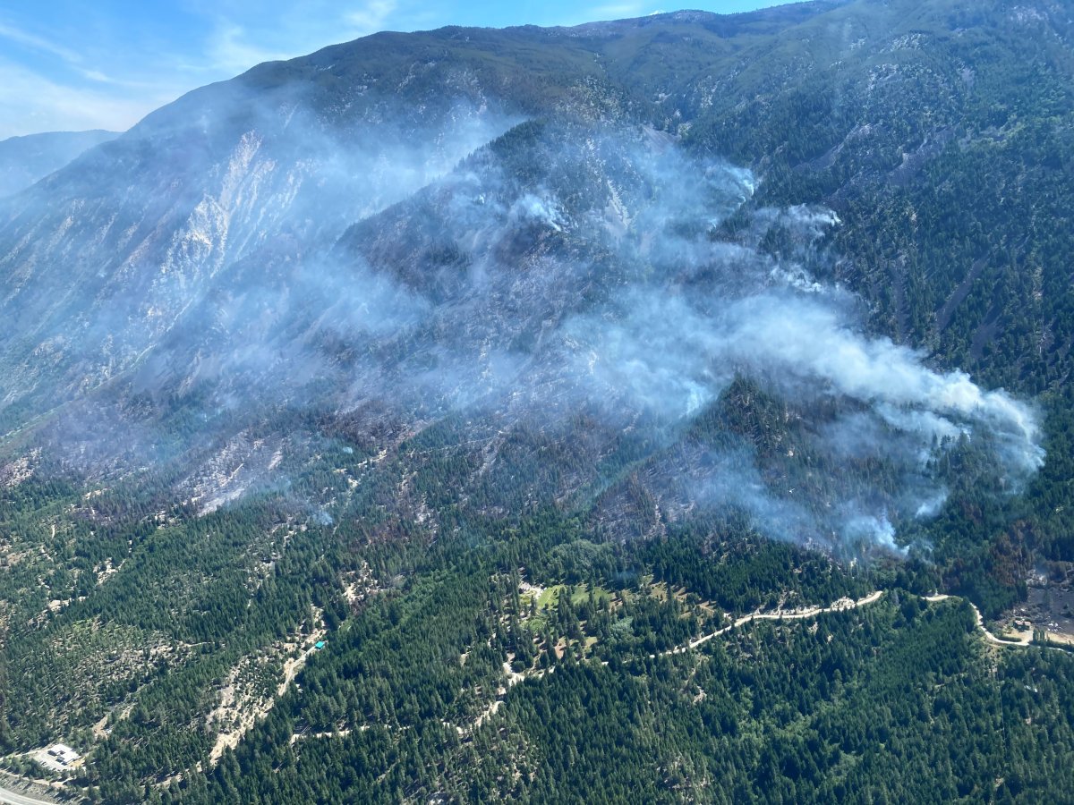 The George Road wildfire near Lytton, B.C., has grown to 250 hectares. 