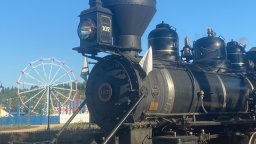 The steam train at Fort Edmonton Park