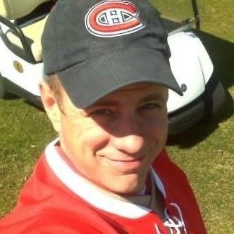 Mike Armstrong decked out in Habs gear.