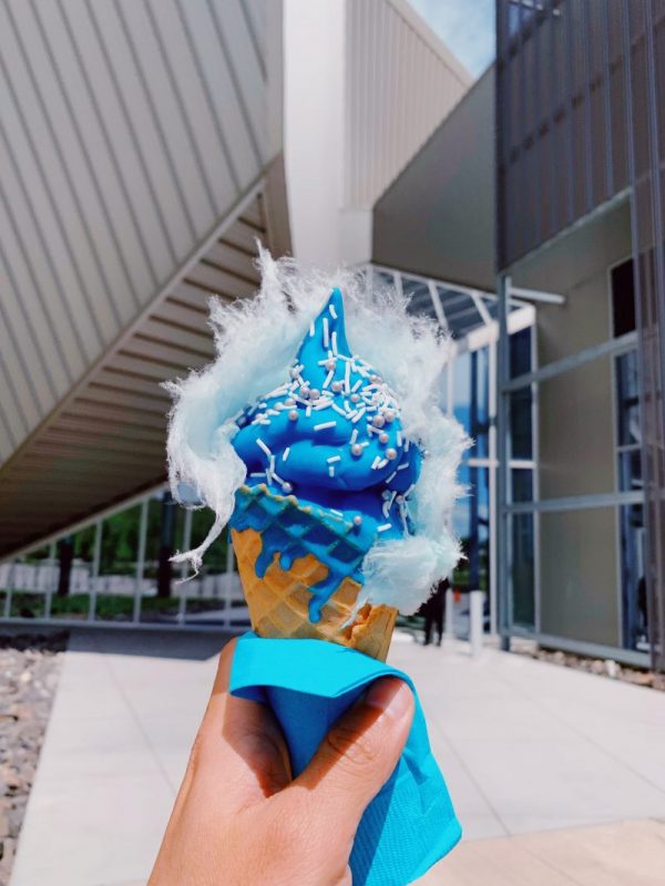 A Neptune-themed ice cream cone from the new Astronaut Ice Cream shop at the Telus Spark.