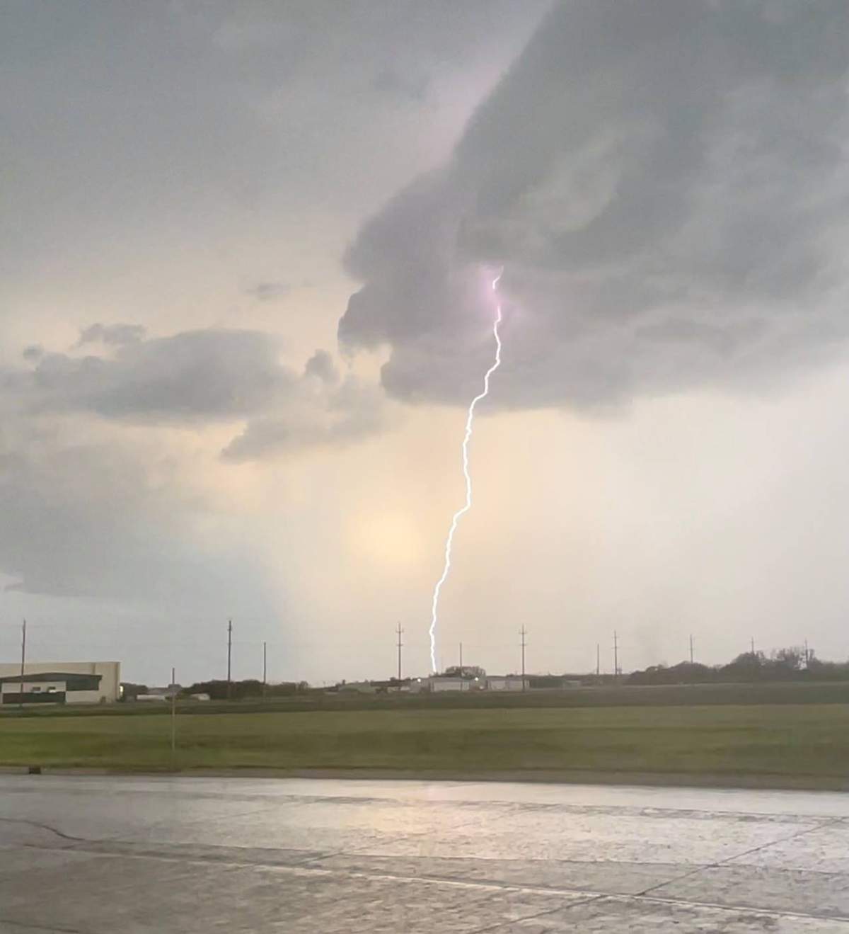 Lightning strikes near Steinbach during a storm that passed through southern Manitoba late Saturday and early Sunday.