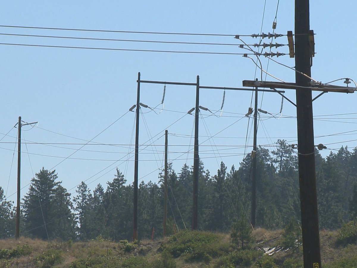 A photo of power lines in Kelowna.