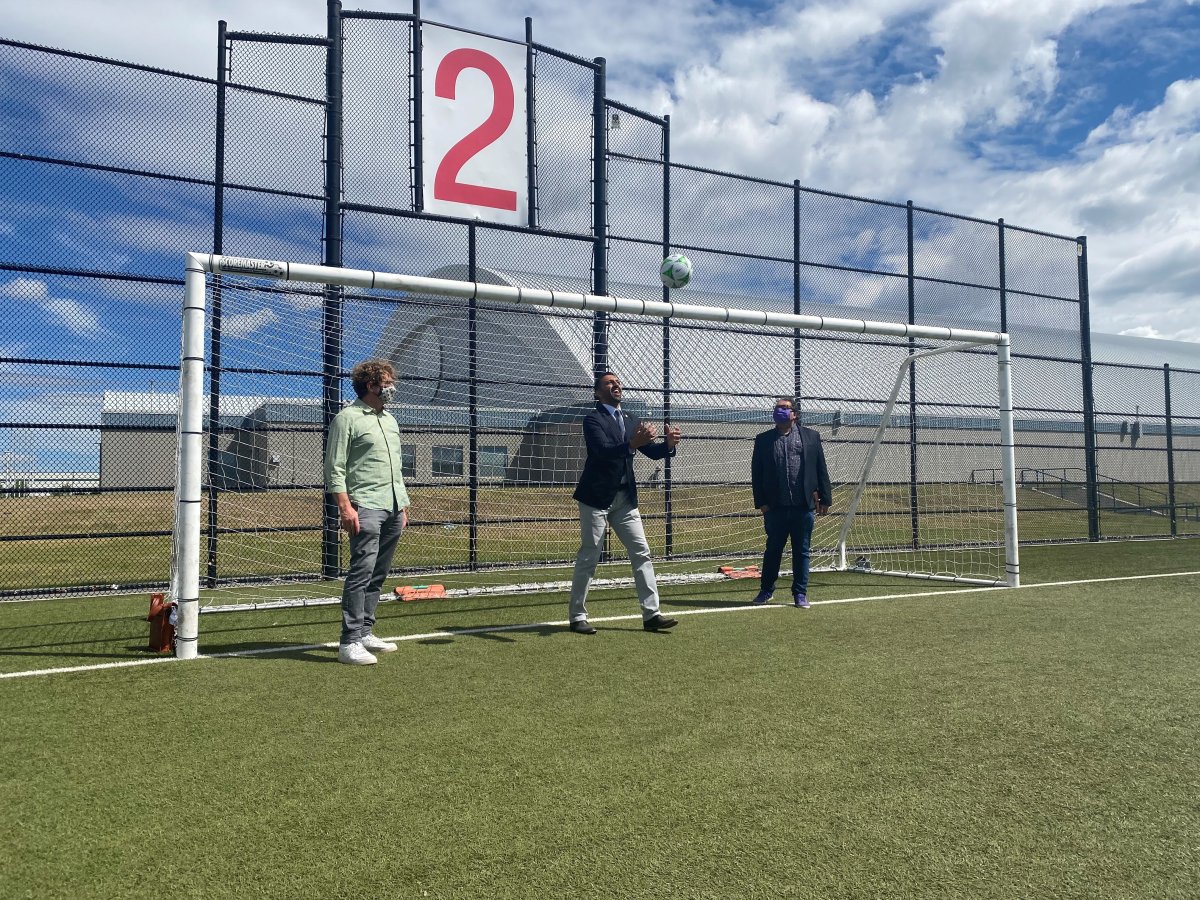 Calgary Mayor Naheed Nenshi and councillors announce a $154-million investment in recreational infrastructure on Friday, June 25, 2021.