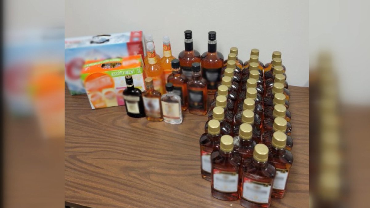 Mounties said they stopped a vehicle heading north on Highway 102 near the Southend junction and seized a large quantity of alcohol.