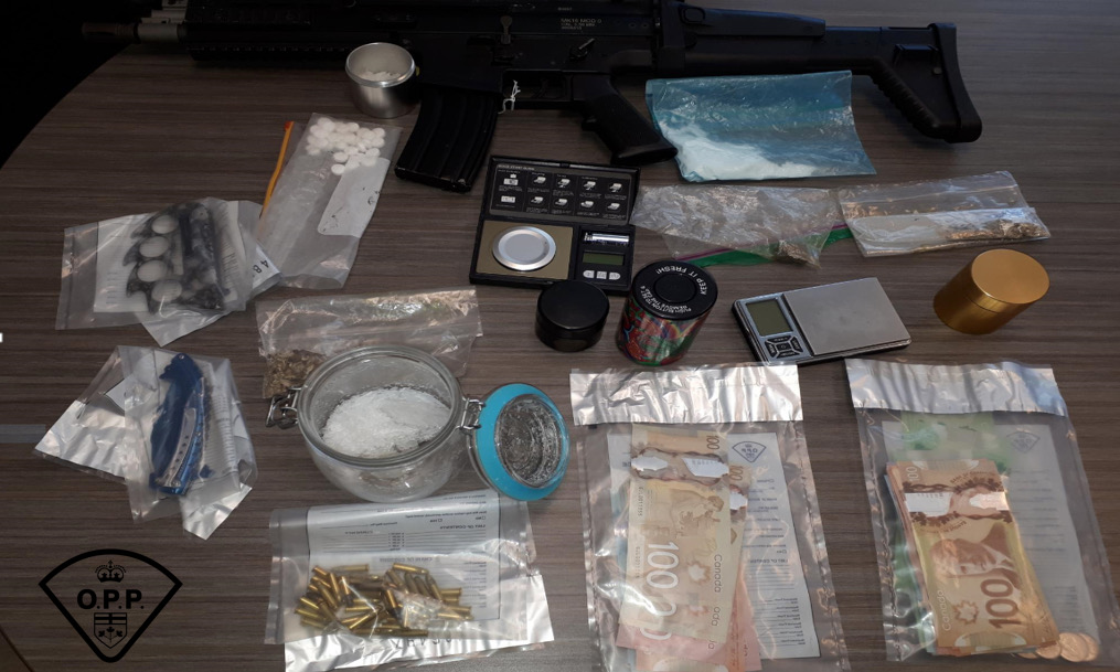 Bancroft OPP seized drugs and weapons are part of an investigation on Wednesday.